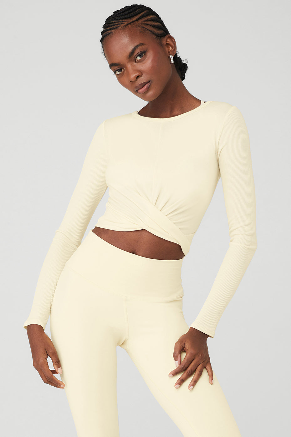 Light Yellow Women's Alo Yoga Cover Long Sleeve | UGX-183697