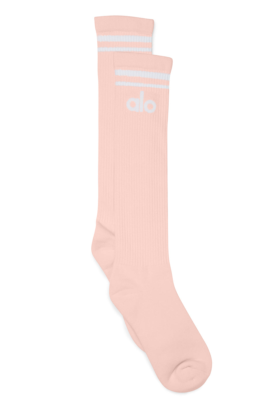 Pink / White Women's Alo Yoga Knee-High Throwback Socks | NFM-902617