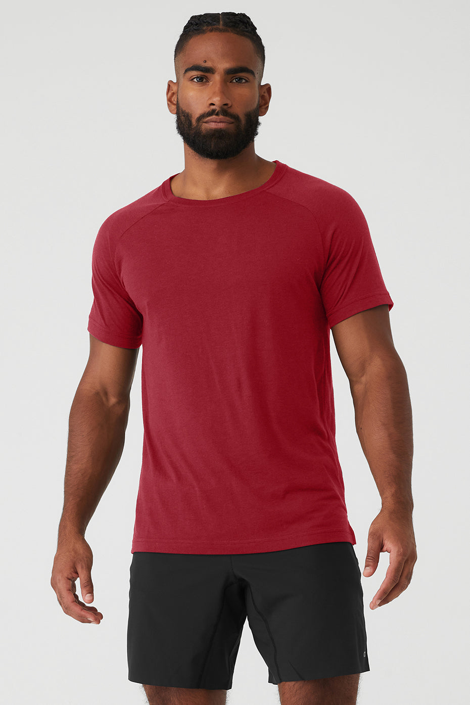 Red Men's Alo Yoga The Triumph Crew Neck Tee Short Sleeve | ZQM-673894