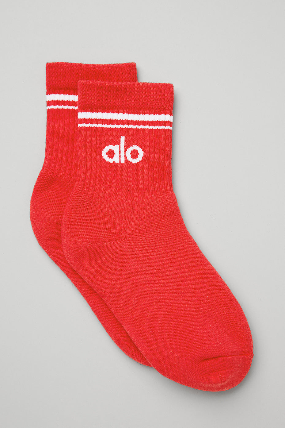 Red / White Women's Alo Yoga Half-Crew Throwback Socks | TUH-657092