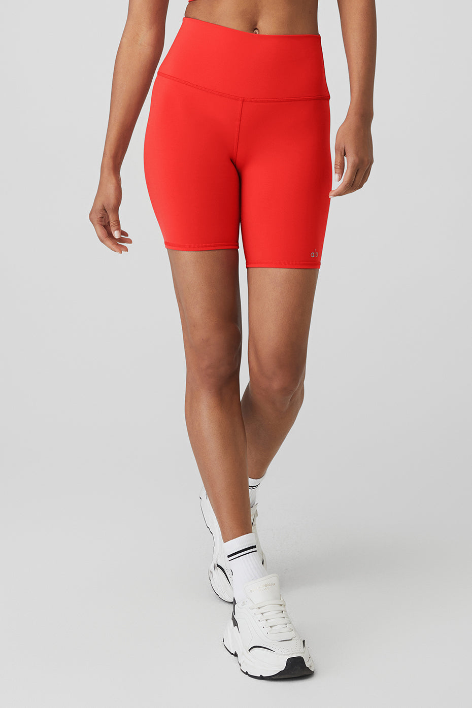 Red Women's Alo Yoga 7" High-Waist Biker Shorts | CRH-601748