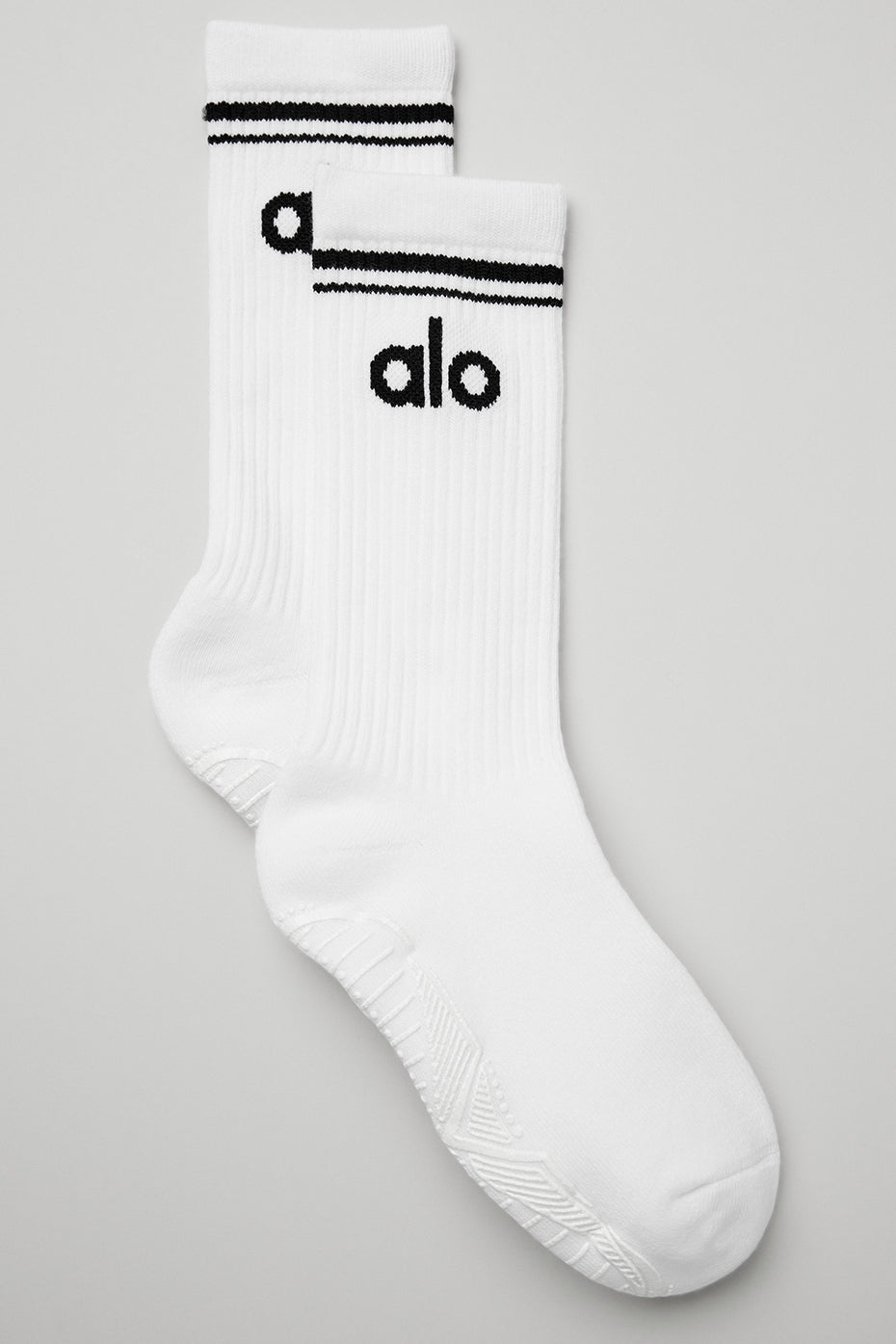 White / Black Women's Alo Yoga Throwback Barre Socks | DVL-275630