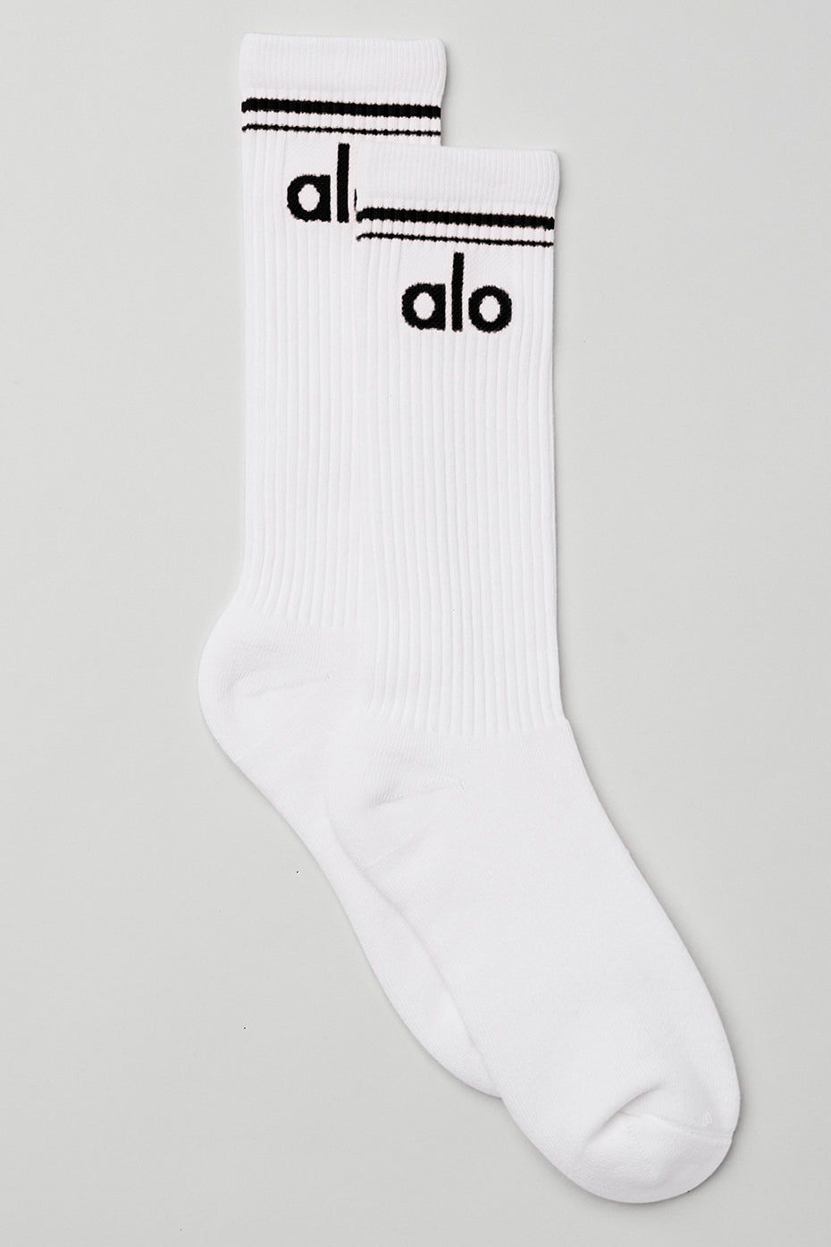 White / Black Women's Alo Yoga Throwback Socks | EQM-708264