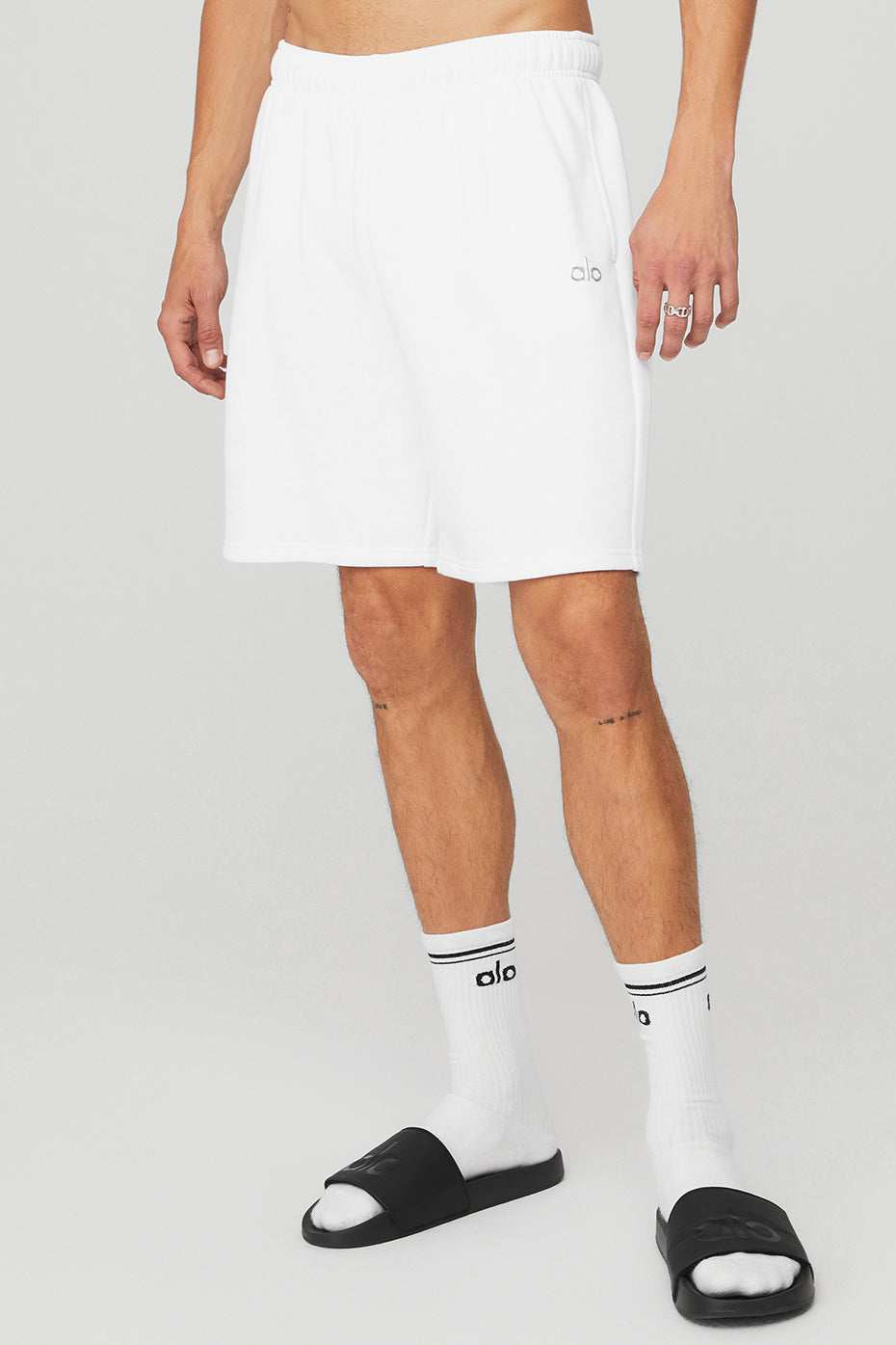 White Men's Alo Yoga Accolade Sweat Shorts | PKT-039471