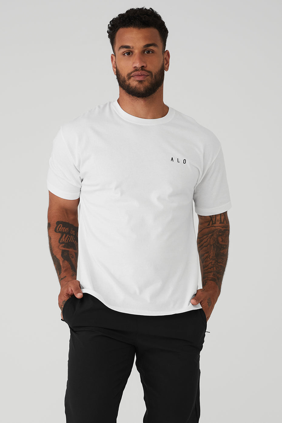 White Men's Alo Yoga Alo Maison Short Sleeve | CGQ-423619