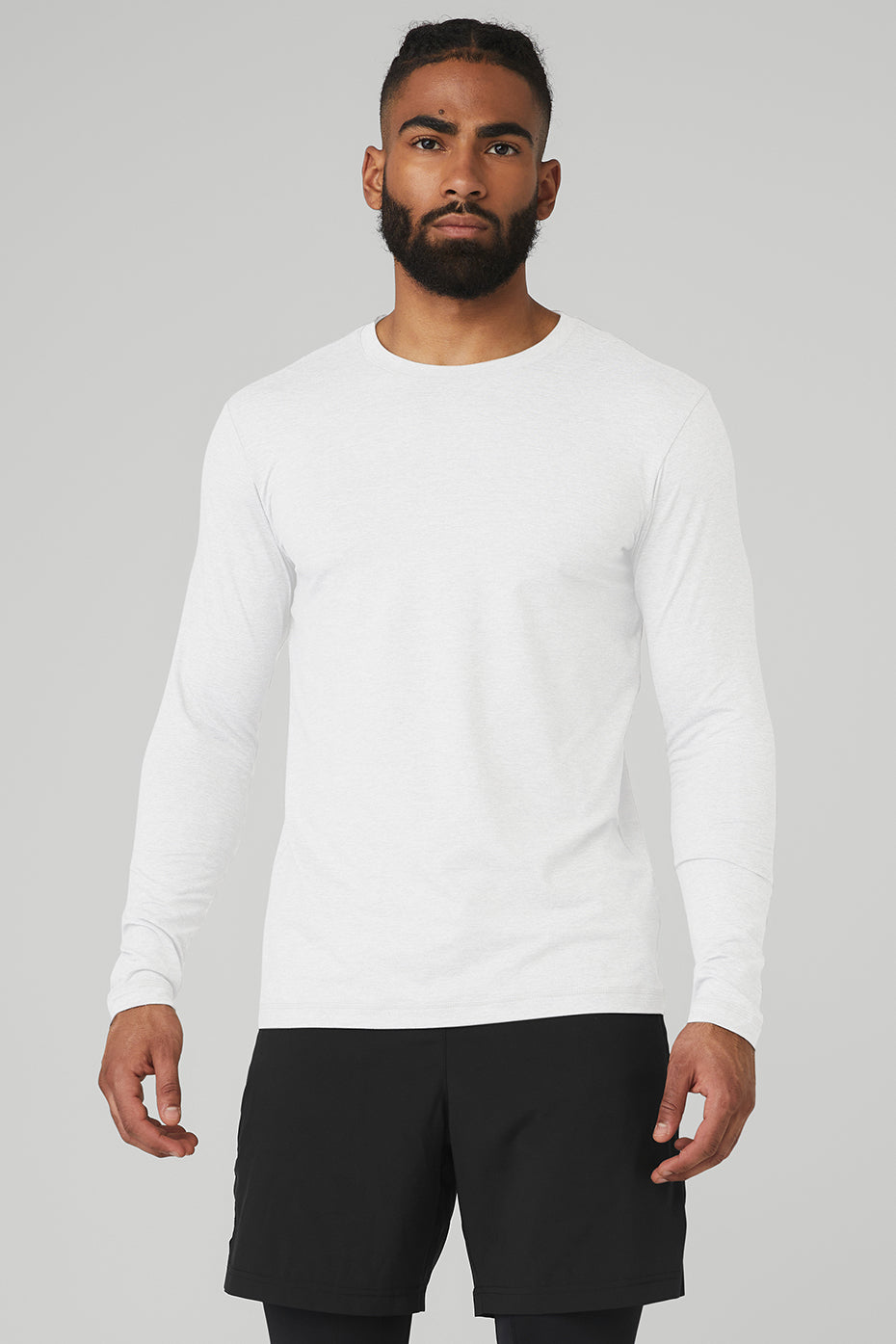 White Men's Alo Yoga Conquer Reform Crewneck Long Sleeve | OHP-248506