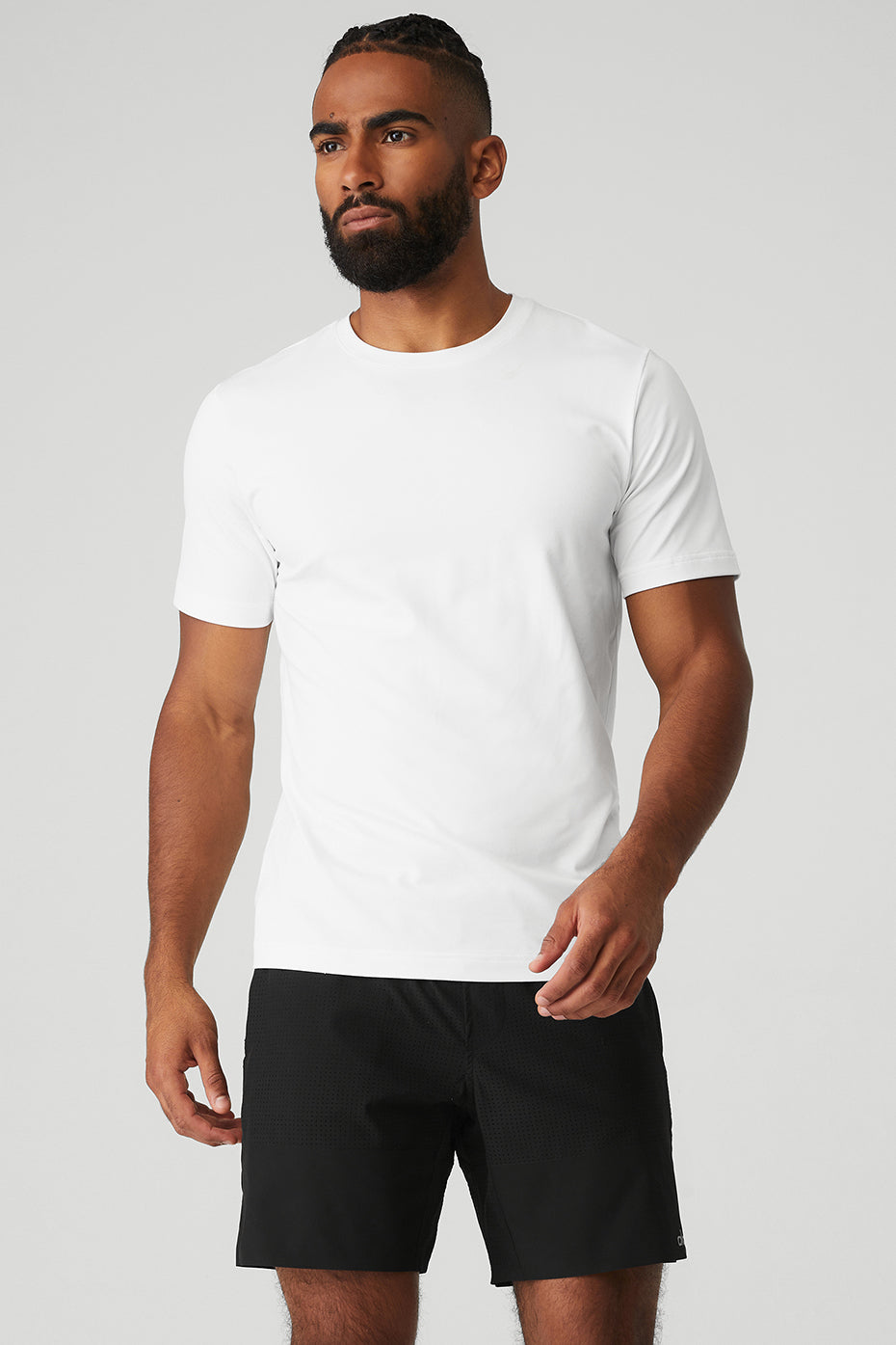 White Men's Alo Yoga Conquer Reform Crewneck Short Sleeve | ORF-762194