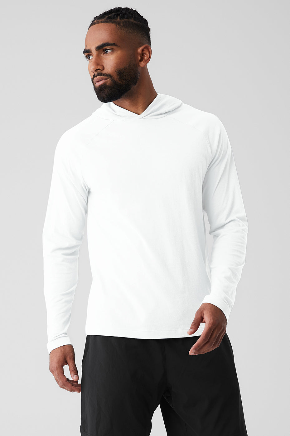 White Men's Alo Yoga Core Runner Hoodie | KLH-254960