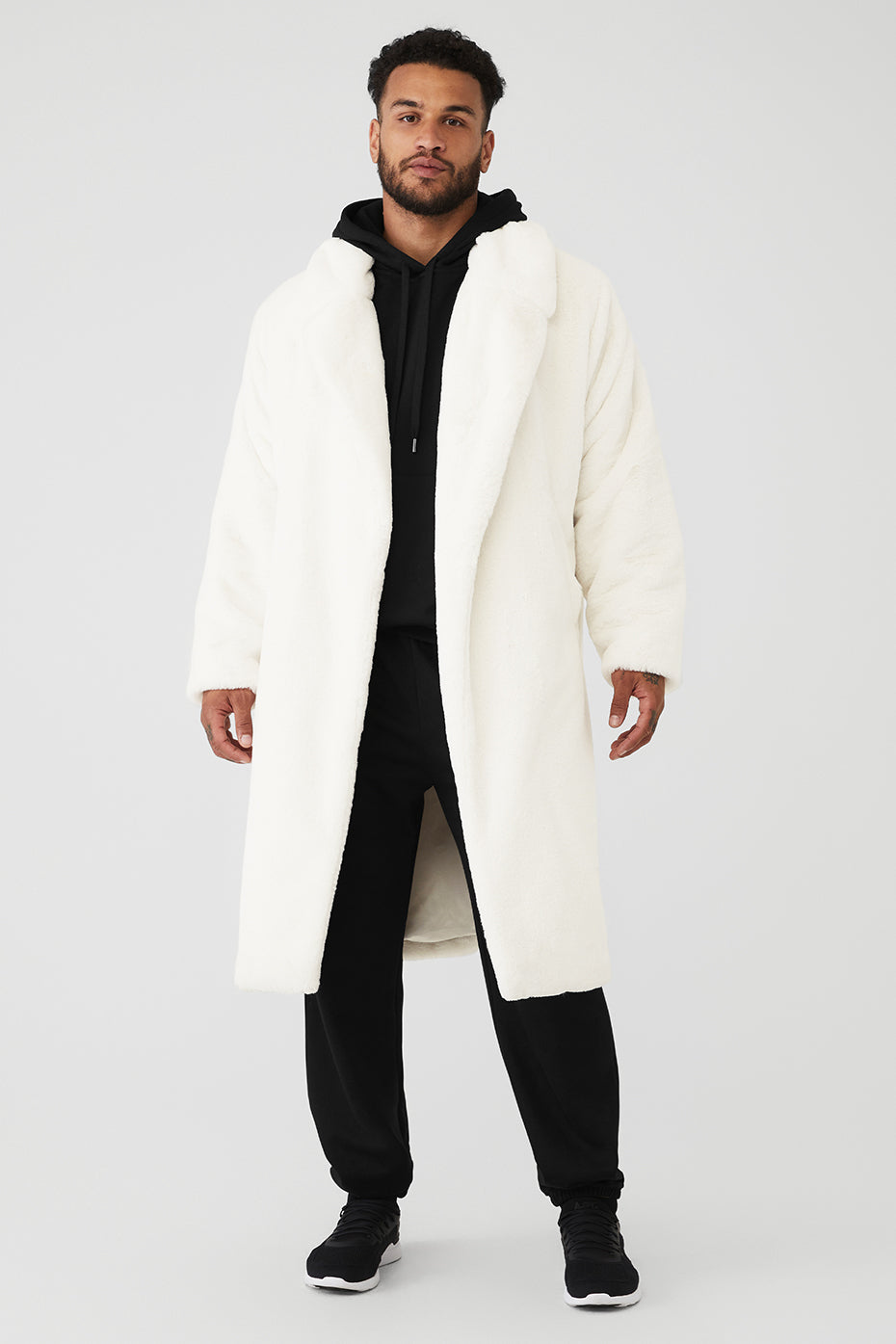 White Men's Alo Yoga Oversized Faux Fur Trench Coats | KAC-053417