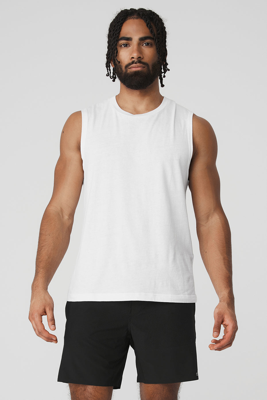 White Men's Alo Yoga The Triumph Muscle Tanks | XUT-723916