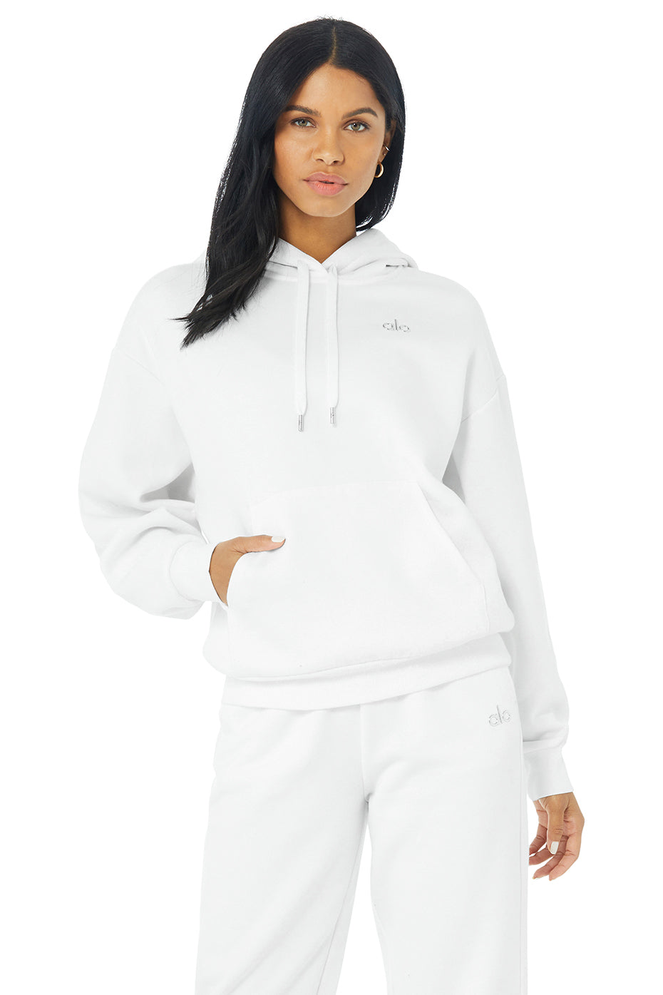 White Women's Alo Yoga Accolade Hoodie | PJL-082765