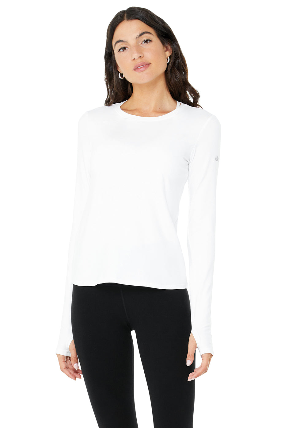 White Women's Alo Yoga Alosoft Finesse Long Sleeve | SQH-372958