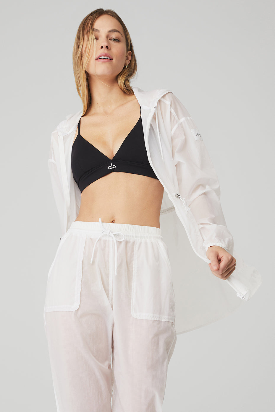 White Women's Alo Yoga Cloud Nine Jackets | TWN-934756