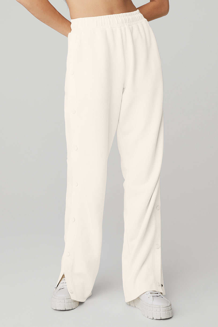 White Women's Alo Yoga Courtside Tearaway Snap Pants | GMO-401256