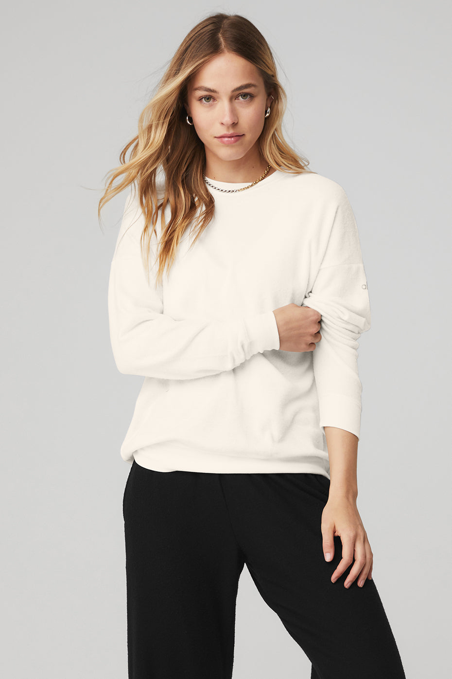 White Women's Alo Yoga Soho Pullover Long Sleeve | SJA-895120