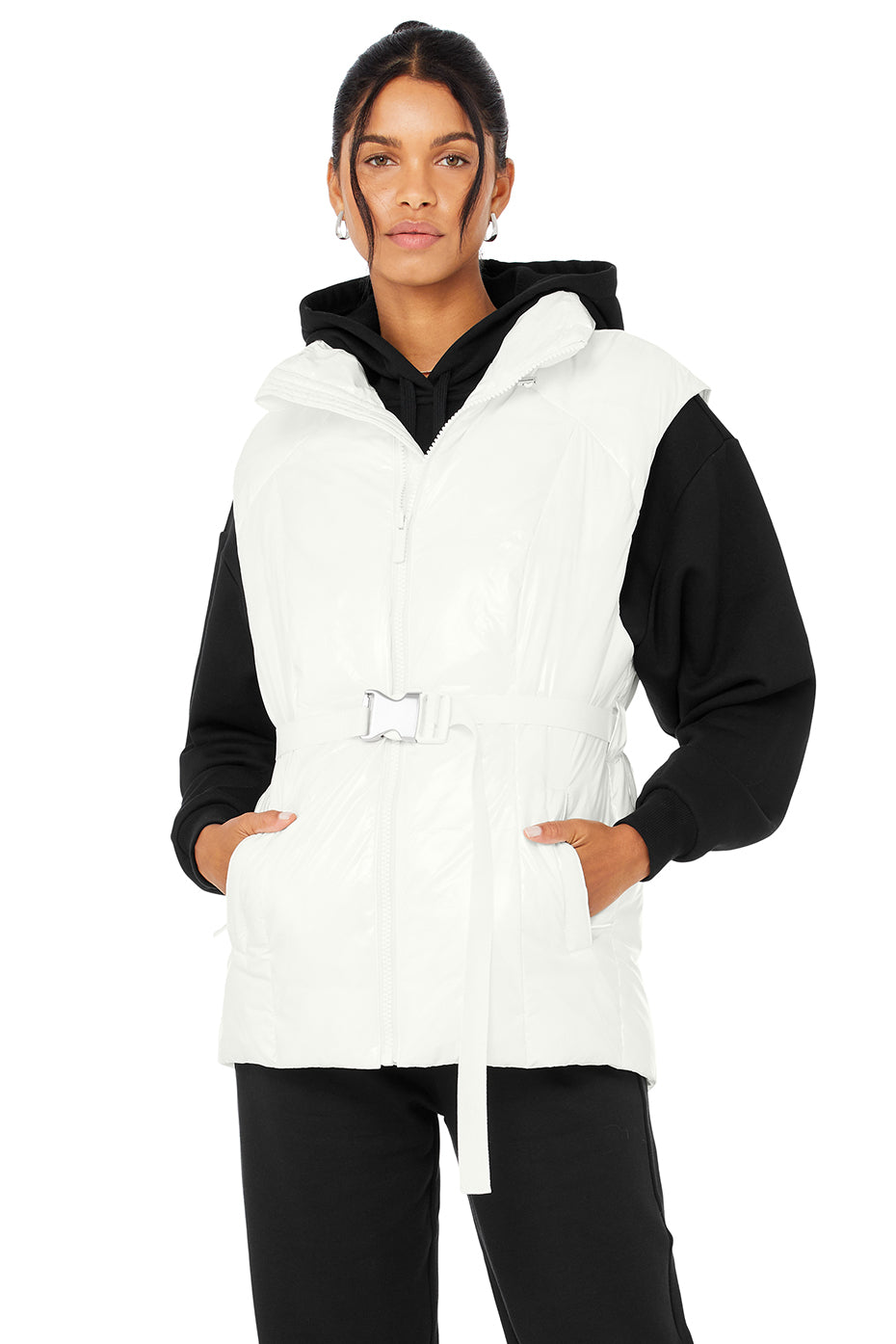 White Women's Alo Yoga Stunner Puffer Vest Jackets | LFI-951467