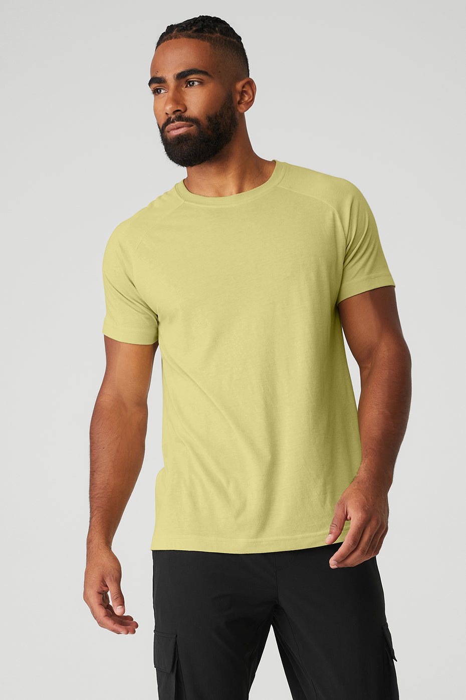 Yellow Men's Alo Yoga The Triumph Crew Neck Tee Short Sleeve | QFX-672903