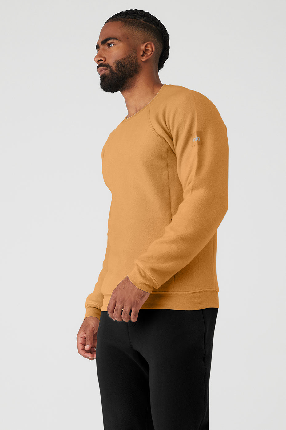 Apricot Orange Men's Alo Yoga Triumph Crew Neck Sweatshirts | VRZ-641390