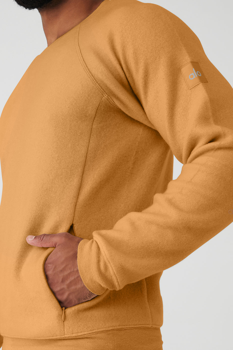 Apricot Orange Men's Alo Yoga Triumph Crew Neck Sweatshirts | VRZ-641390