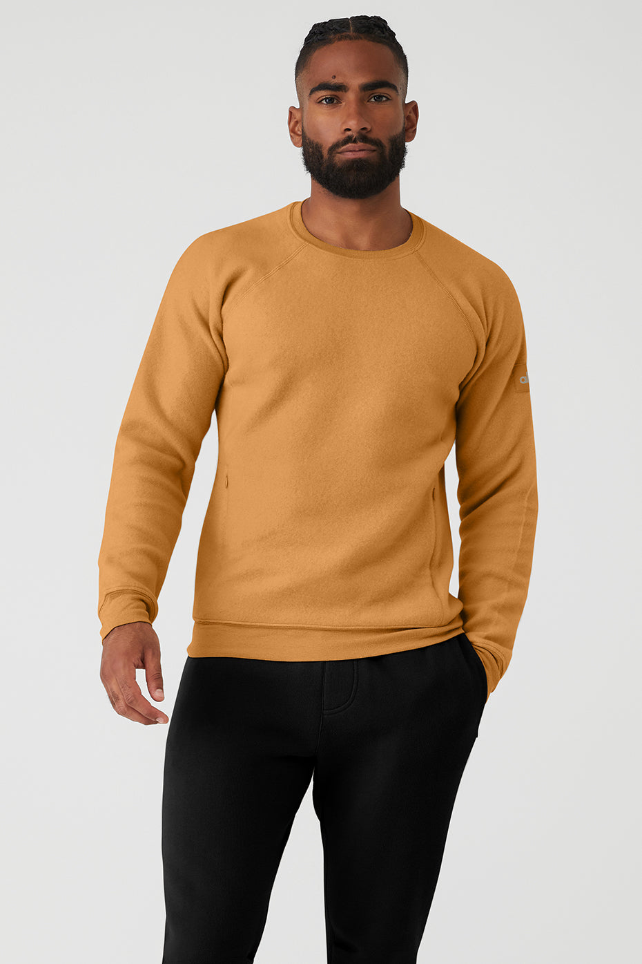 Apricot Orange Men\'s Alo Yoga Triumph Crew Neck Sweatshirts | VRZ-641390