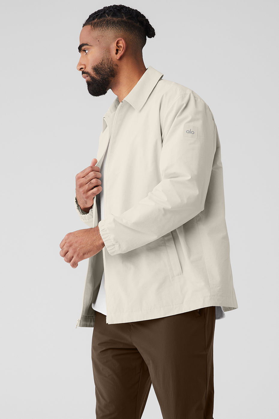 Beige Men's Alo Yoga Torrent Overshirt Jackets | GLB-352468