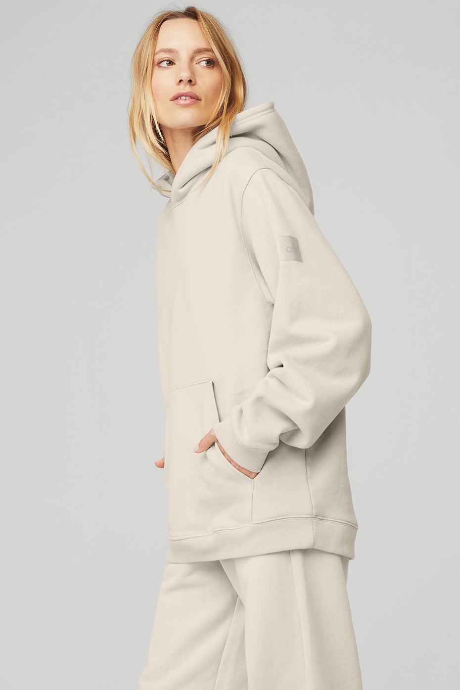 Beige Women's Alo Yoga Renown Heavy Weight Hoodie | NQW-087631