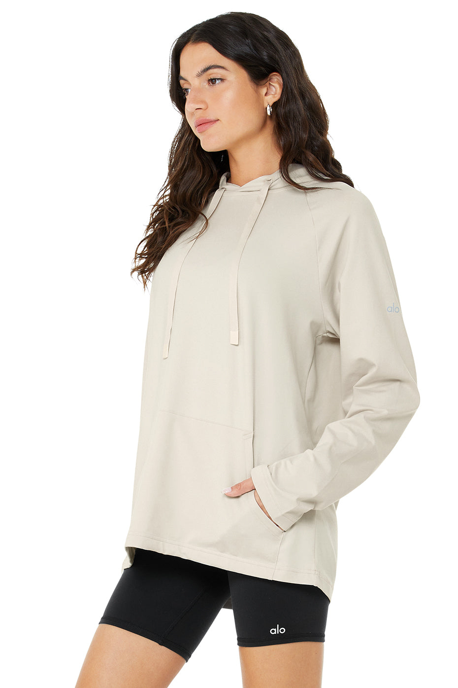 Beige Women's Alo Yoga The Conquer Hoodie | BPU-218439