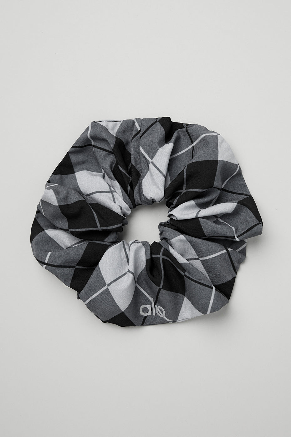 Black / Dark Grey Women\'s Alo Yoga Argyle Oversized Scrunchie Hair Accessories | FTK-659174