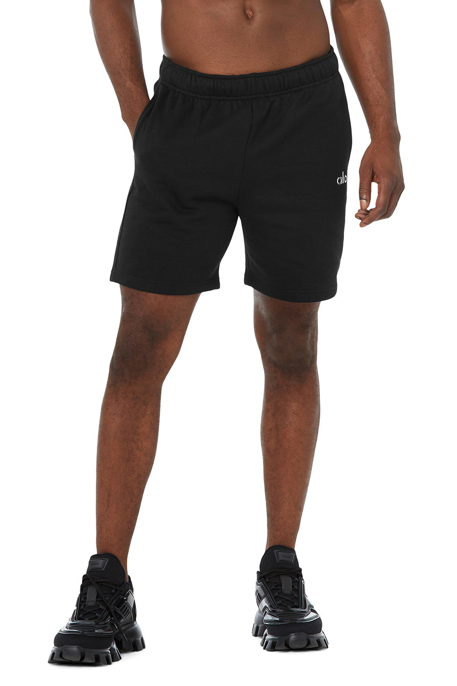 Black Men\'s Alo Yoga Accolade Sweat Shorts | DZN-920856