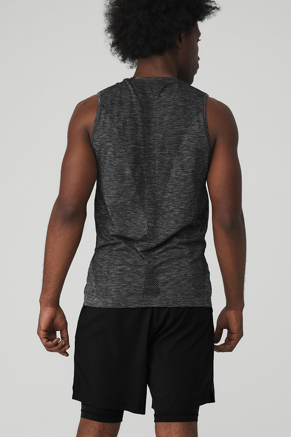 Black Men's Alo Yoga Amplify Seamless Muscle Tanks | LNA-861790