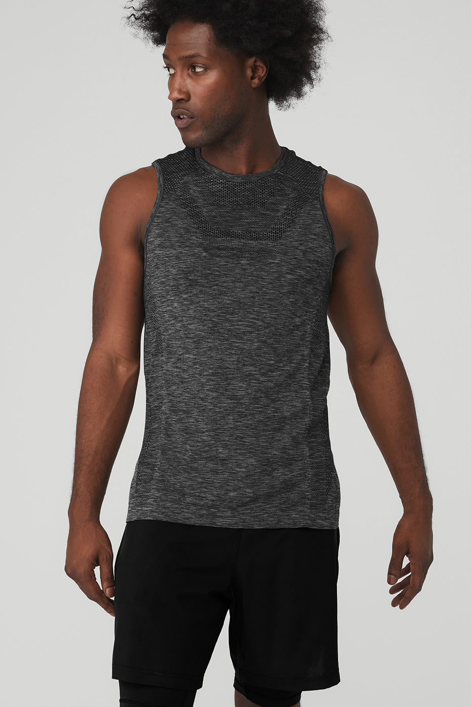 Black Men\'s Alo Yoga Amplify Seamless Muscle Tanks | LNA-861790