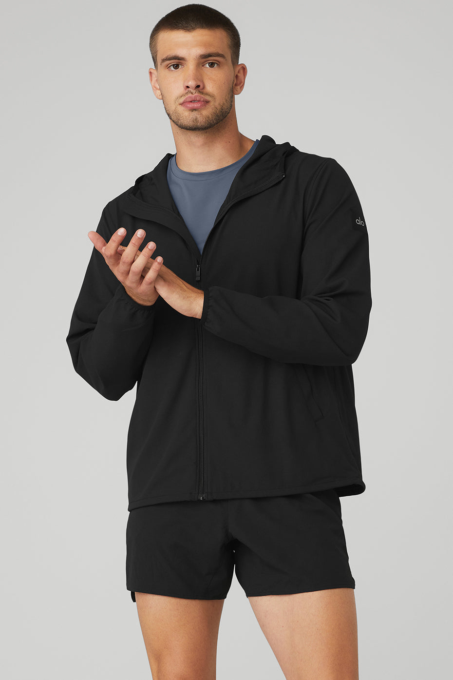 Black Men\'s Alo Yoga Cadence Jackets | OXP-648371