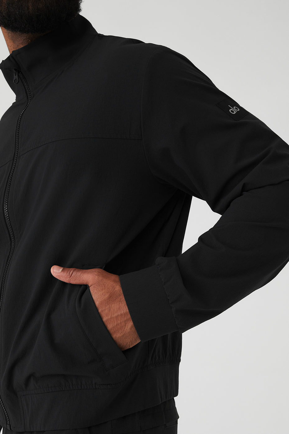 Black Men's Alo Yoga Co-Op Bomber Jackets | PVF-871259