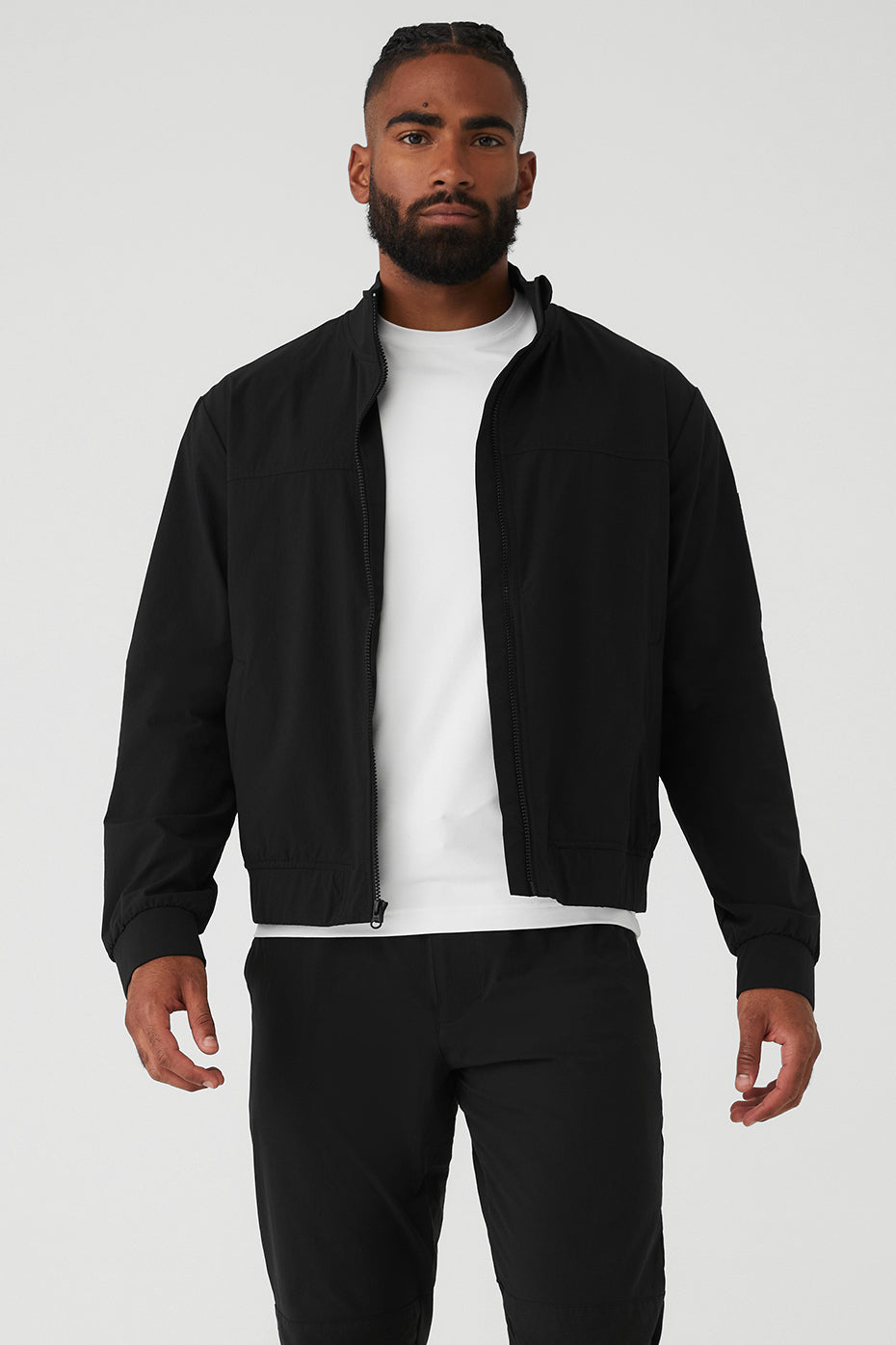 Black Men\'s Alo Yoga Co-Op Bomber Jackets | PVF-871259