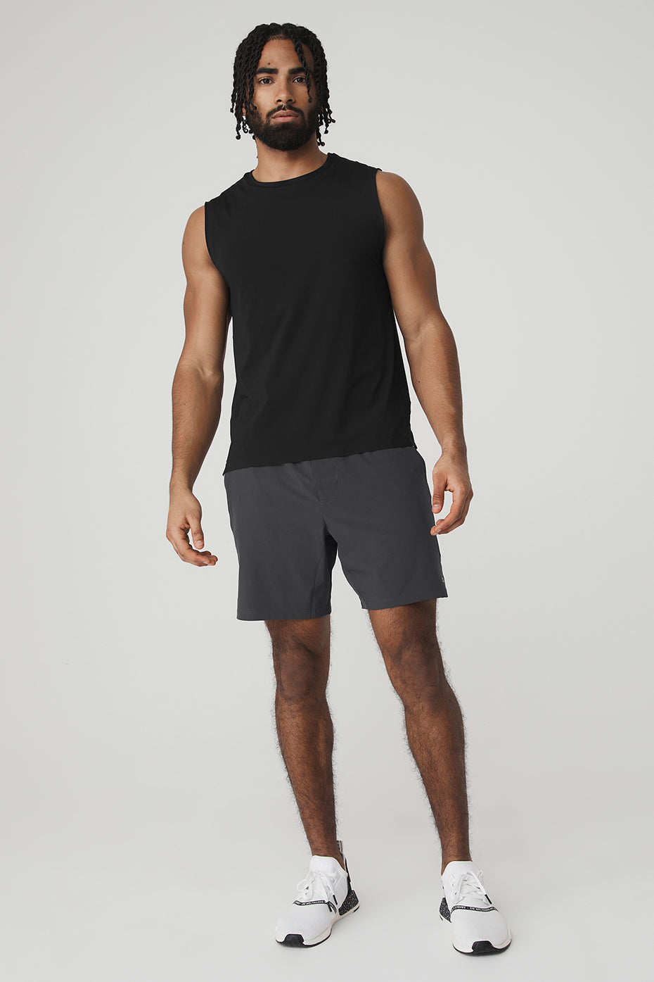 Black Men's Alo Yoga Idol Performance Tanks | OZF-135286