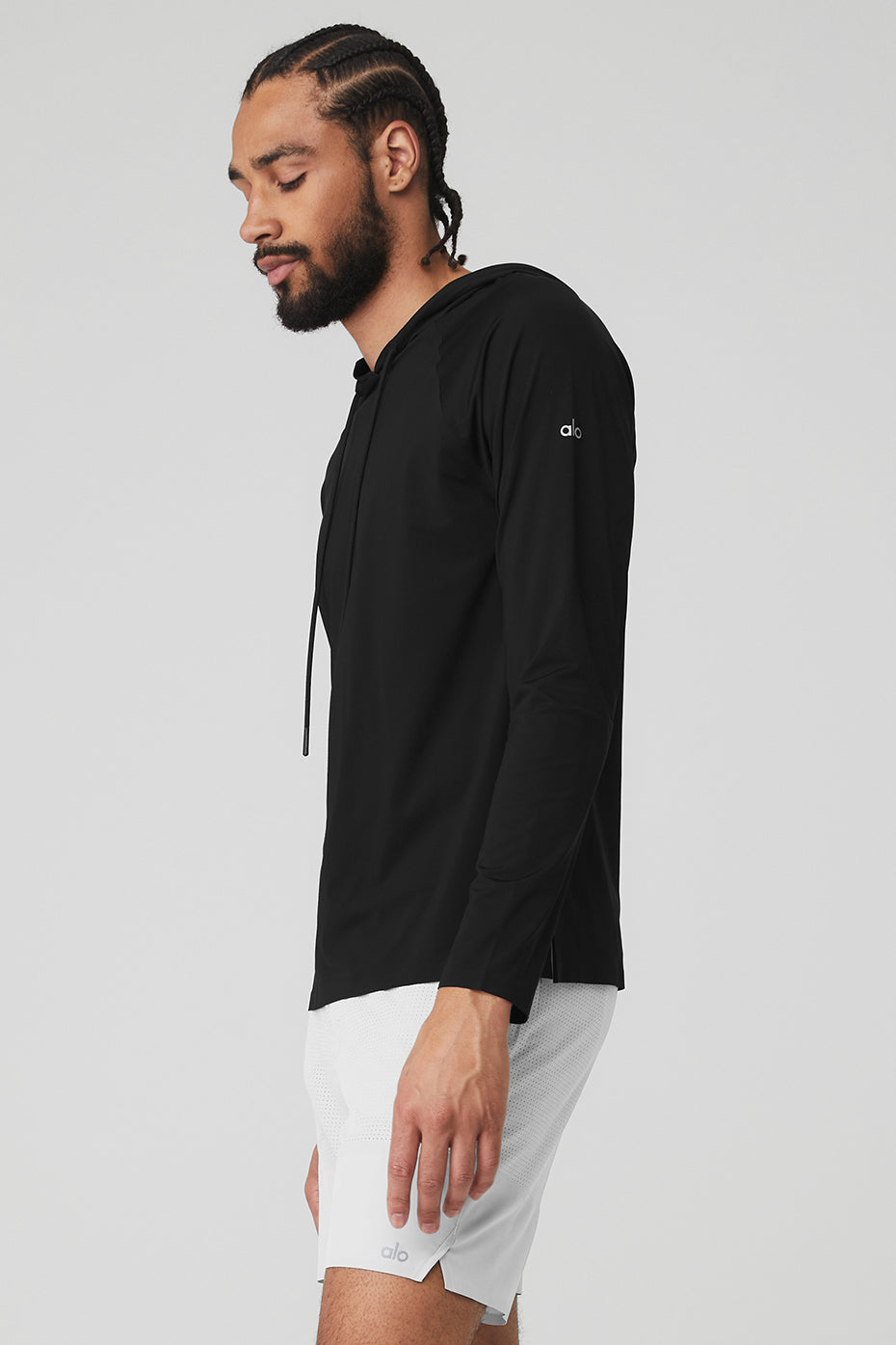 Black Men's Alo Yoga Idol Runner Hoodie | PDT-307692