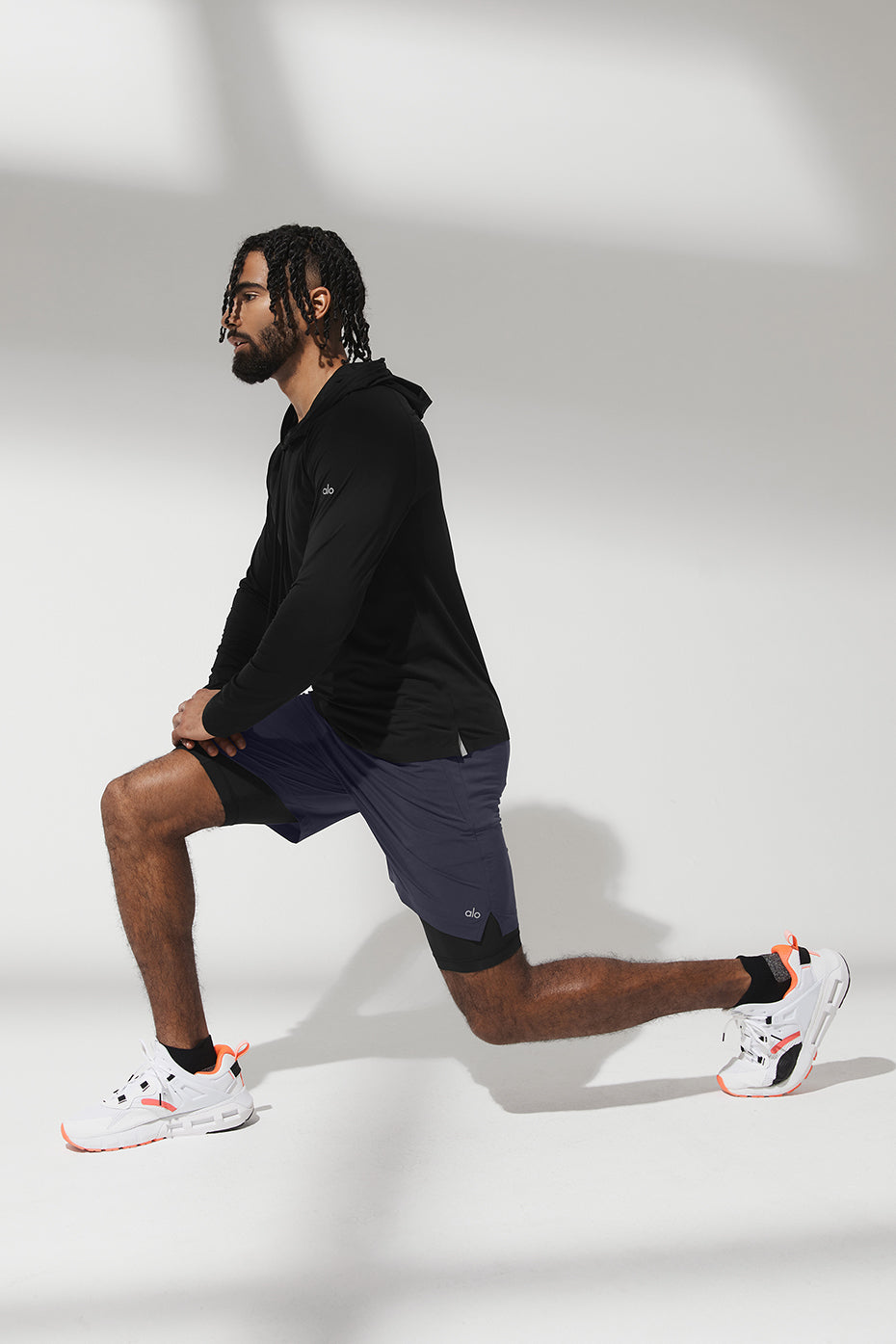 Black Men's Alo Yoga Idol Runner Hoodie | PDT-307692