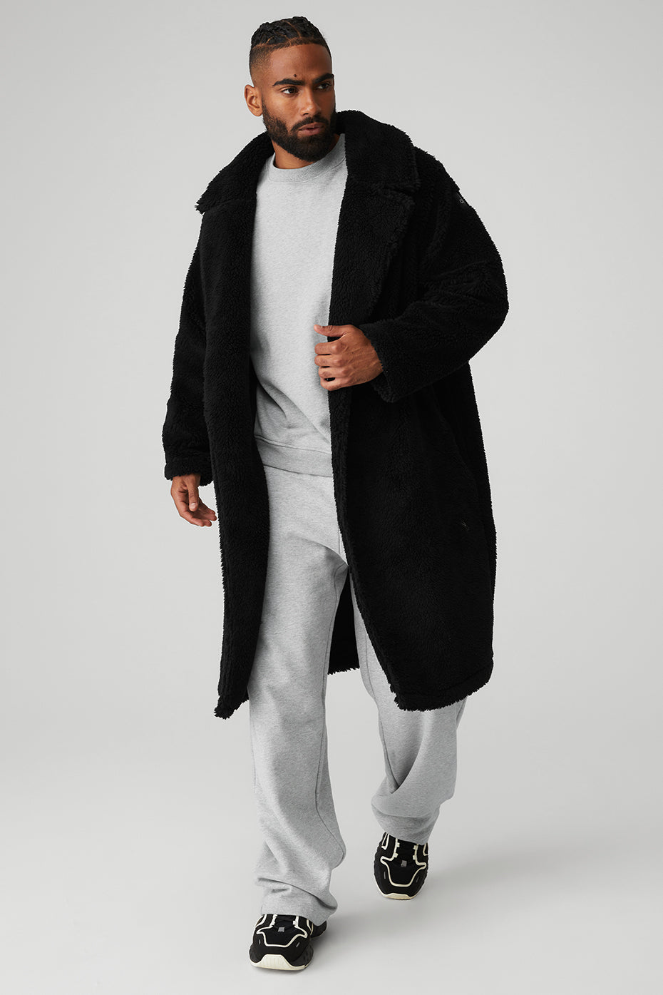 Black Men\'s Alo Yoga Oversized Sherpa Trench Coats | IWN-873529