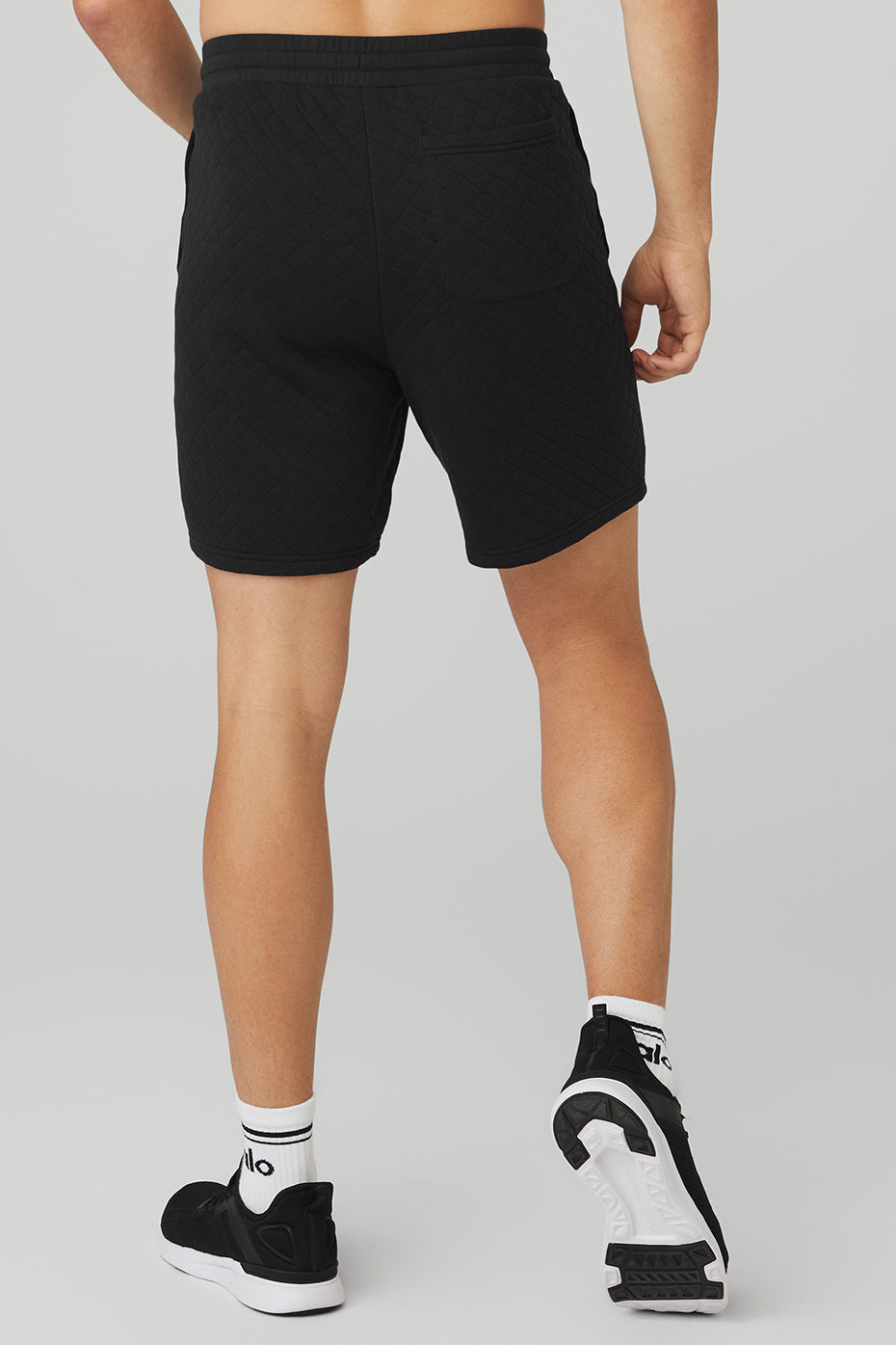 Black Men's Alo Yoga Quilted Stadium Shorts | XNE-609847