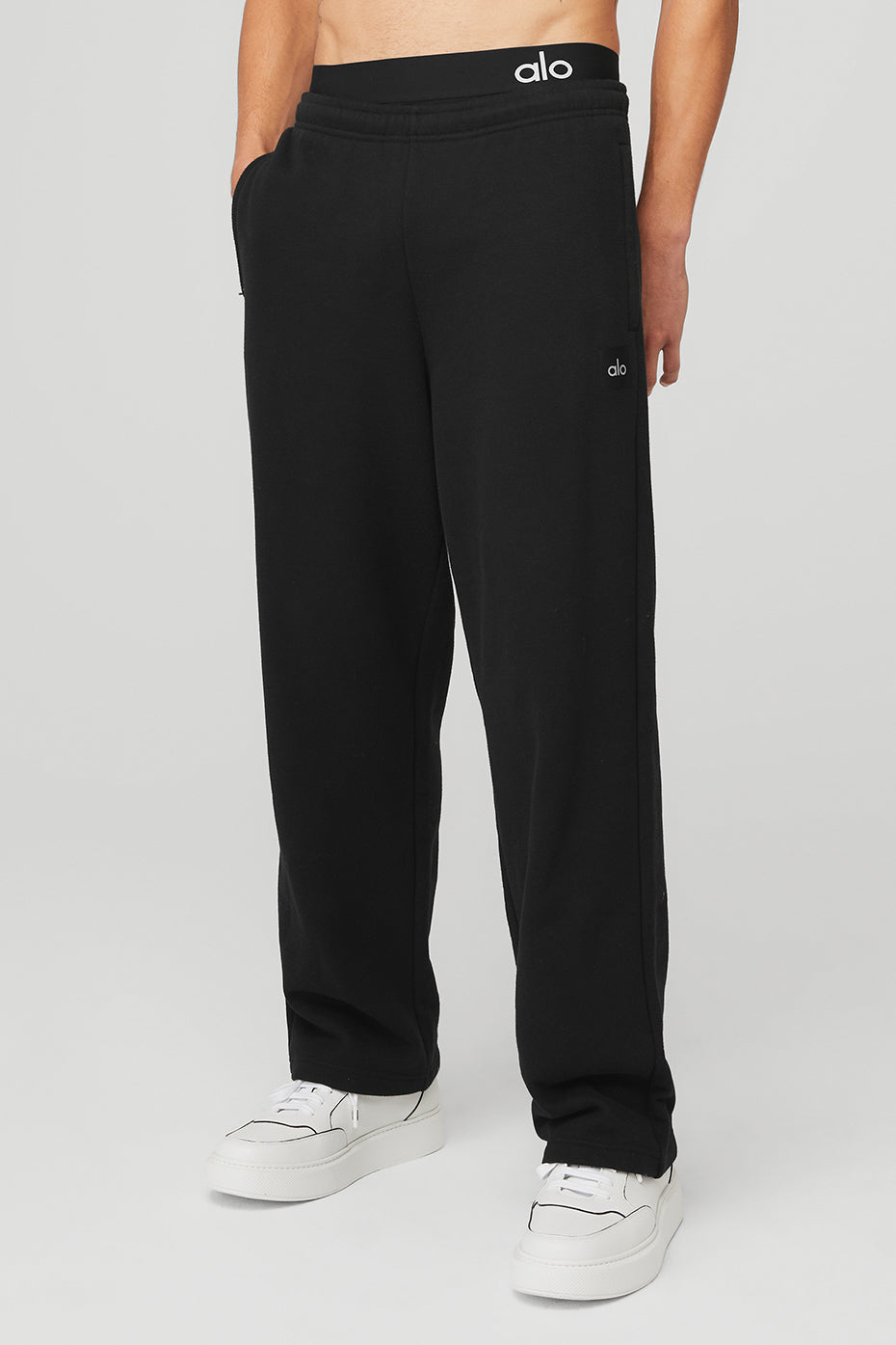 Black Men\'s Alo Yoga Renown Heavy Weight Sweatpants | NAM-263154