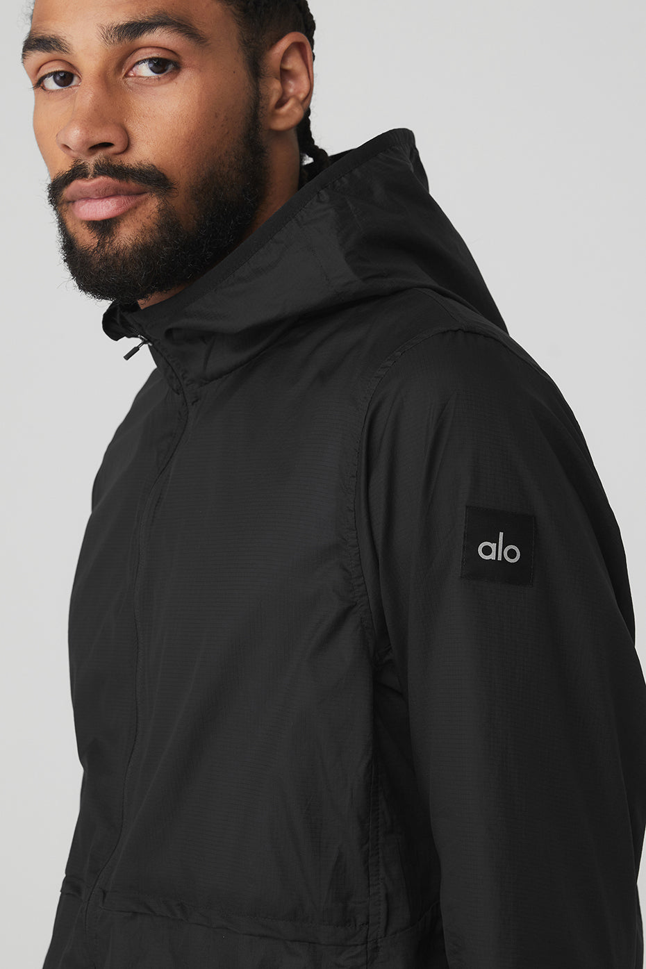 Black Men's Alo Yoga Repeat Running Jackets | ILS-942130