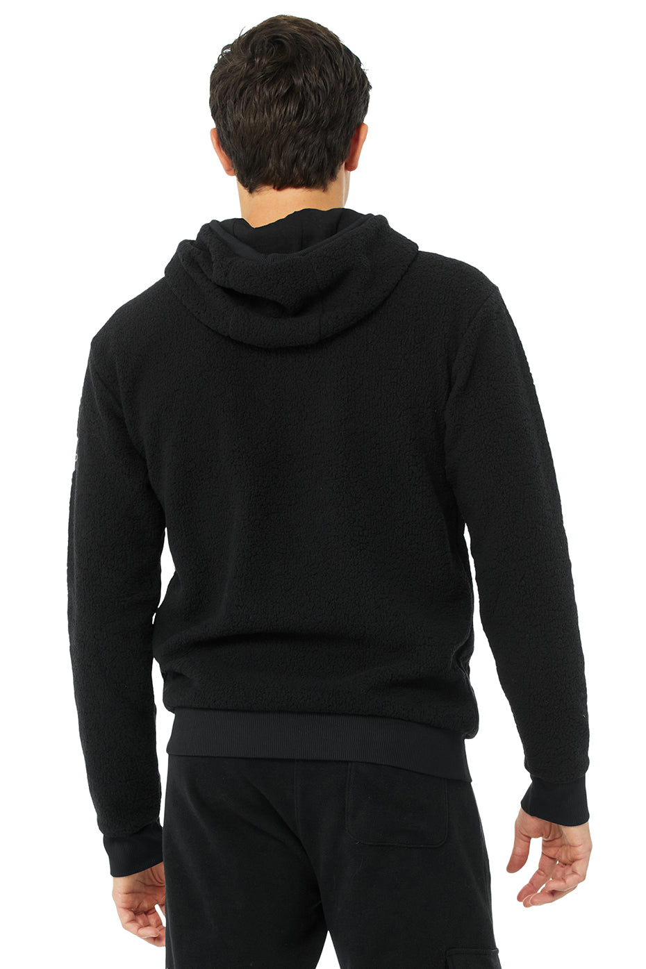 Black Men's Alo Yoga Sherpa Hoodie | TKS-634087