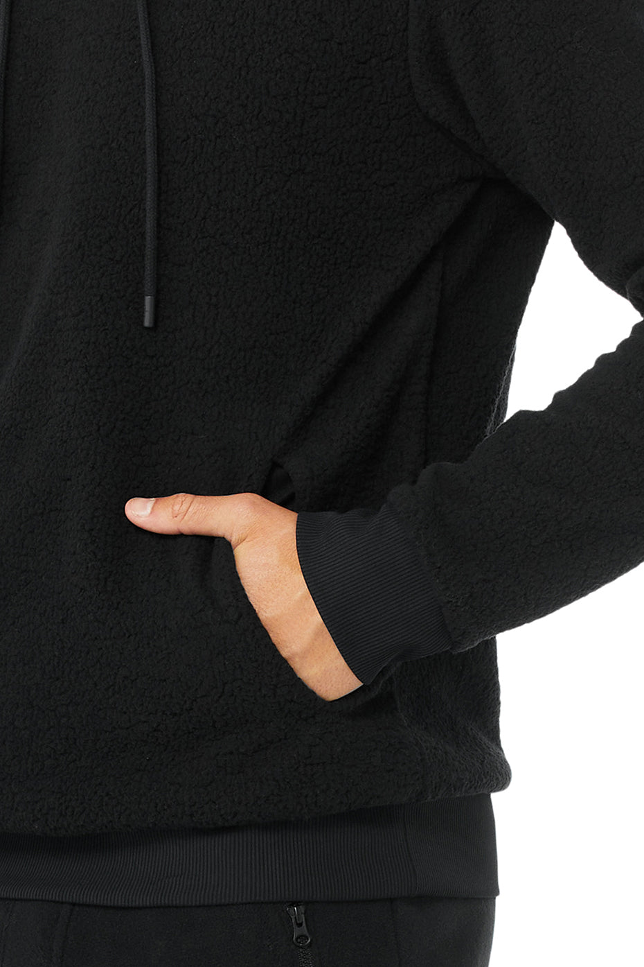 Black Men's Alo Yoga Sherpa Hoodie | TKS-634087