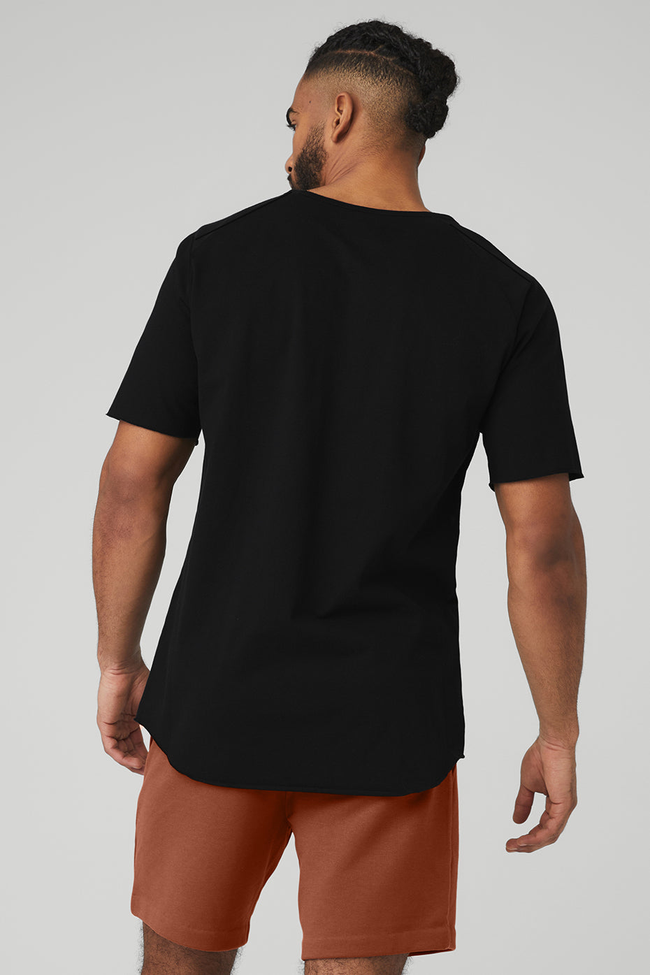 Black Men's Alo Yoga Society Crewneck Tee Short Sleeve | XFI-503128