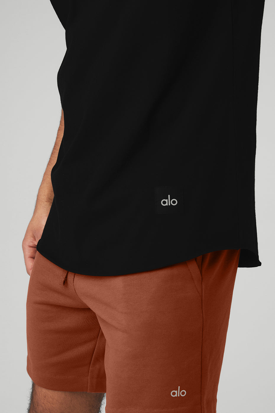 Black Men's Alo Yoga Society Crewneck Tee Short Sleeve | XFI-503128