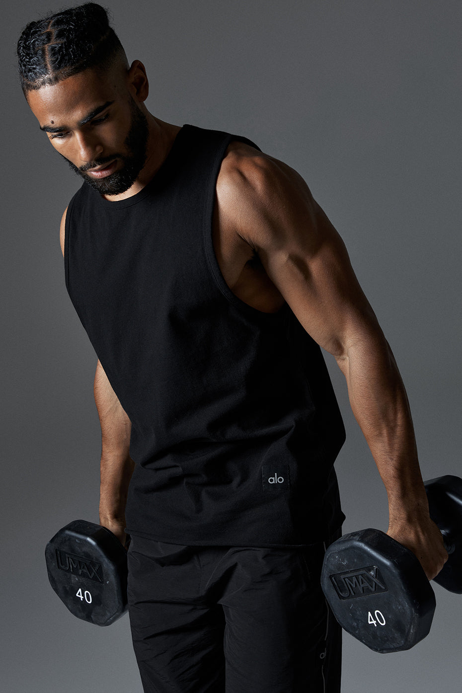 Black Men's Alo Yoga Society Tanks | GZK-562019