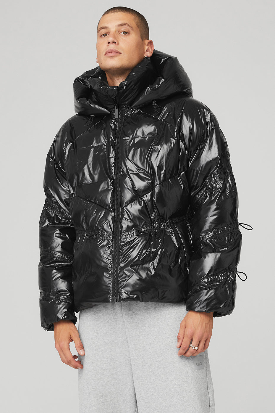 Black Men\'s Alo Yoga Stunner Puffer Jackets | VFU-382974