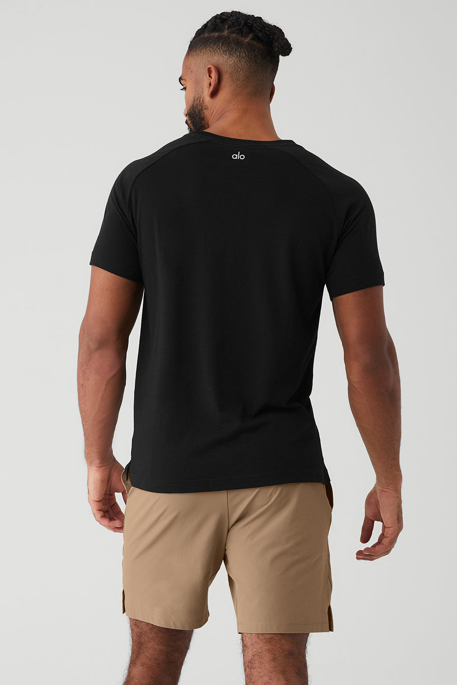 Black Men's Alo Yoga The Triumph Crew Neck Tee Short Sleeve | QPE-891047