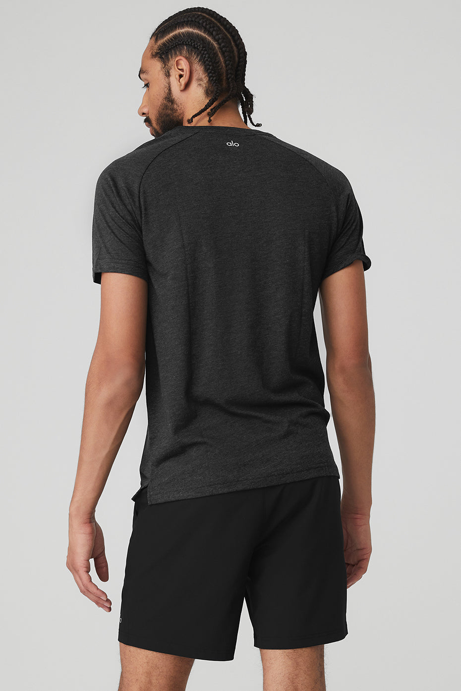 Black Men's Alo Yoga The Triumph Crew Neck Tee Short Sleeve | SMV-870432