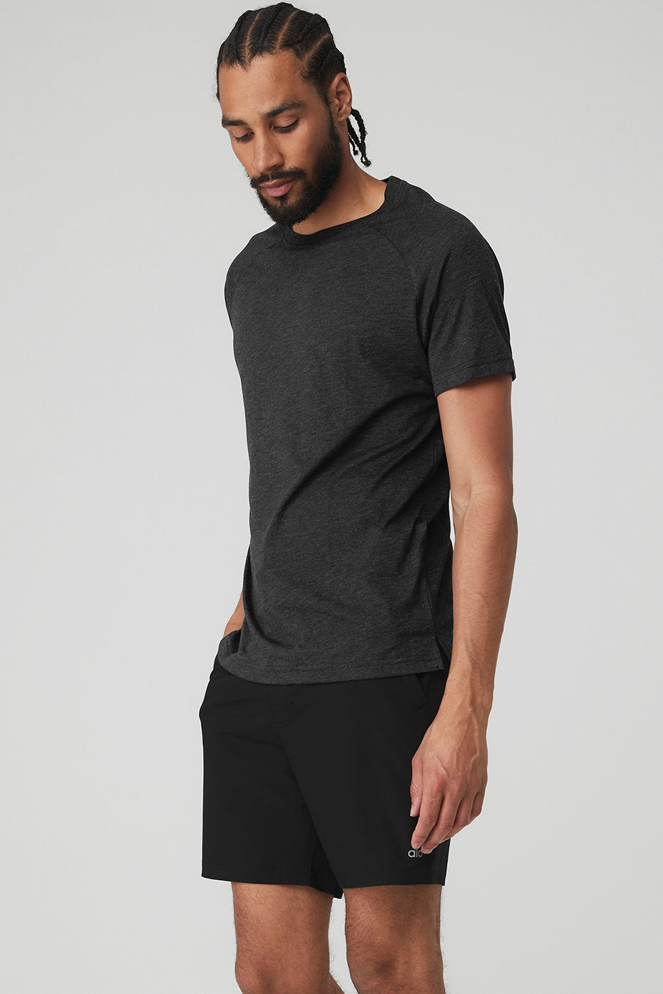 Black Men's Alo Yoga The Triumph Crew Neck Tee Short Sleeve | SMV-870432